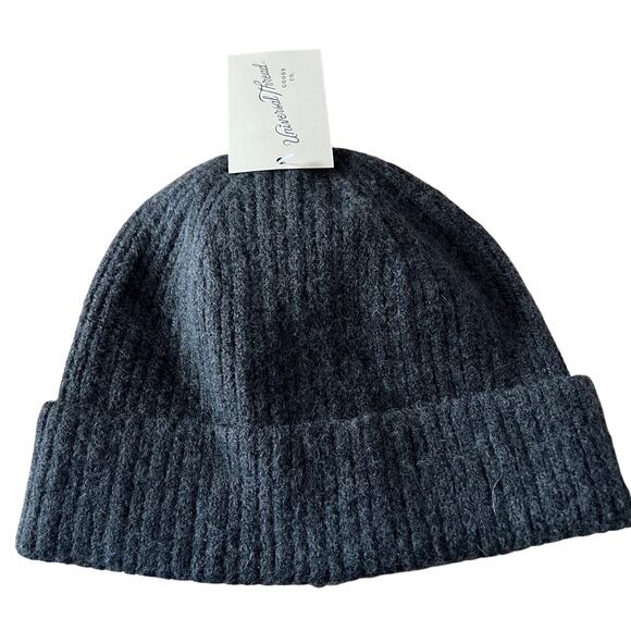 Universal Thread Women's Dark Charcoal Gray Wide Ribbed Winter Hat - NWT - Picture 1 of 8
